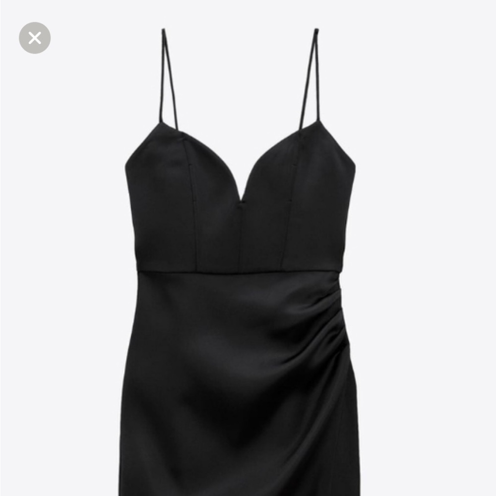 NWT ZARA black satin dress, bloggers fav!